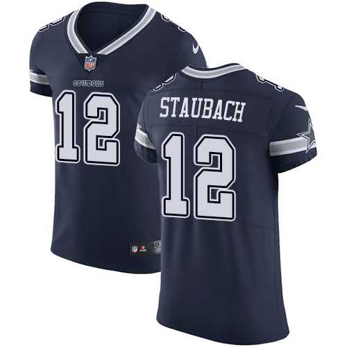 Nike Dallas Cowboys #12 Roger Staubach Navy Blue Team Color Men's Stitched NFL Vapor Untouchable Elite Jersey