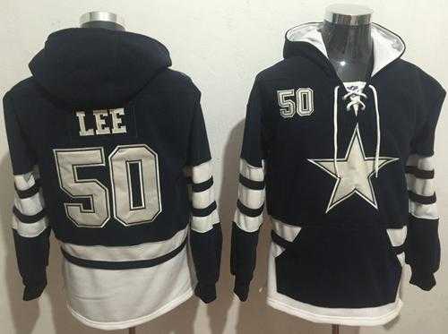 Nike Dallas Cowboys #50 Sean Lee Navy Blue White Name & Number Pullover NFL Hoodie