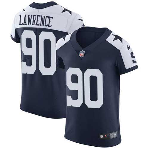 Nike Dallas Cowboys #90 Demarcus Lawrence Navy Blue Thanksgiving Men's Stitched NFL Vapor Untouchable Throwback Elite Jersey