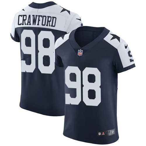 Nike Dallas Cowboys #98 Tyrone Crawford Navy Blue Thanksgiving Men's Stitched NFL Vapor Untouchable Throwback Elite Jersey
