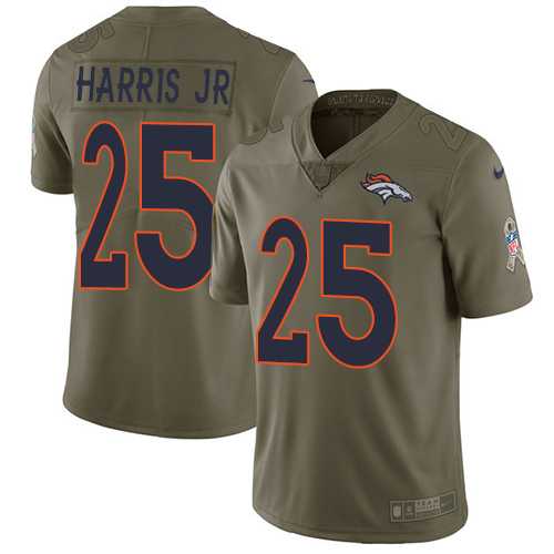 Nike Denver Broncos #25 Chris Harris Jr Olive Men's Stitched NFL Limited 2017 Salute to Service Jersey