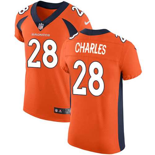 Nike Denver Broncos #28 Jamaal Charles Orange Team Color Men's Stitched NFL Vapor Untouchable Elite Jersey