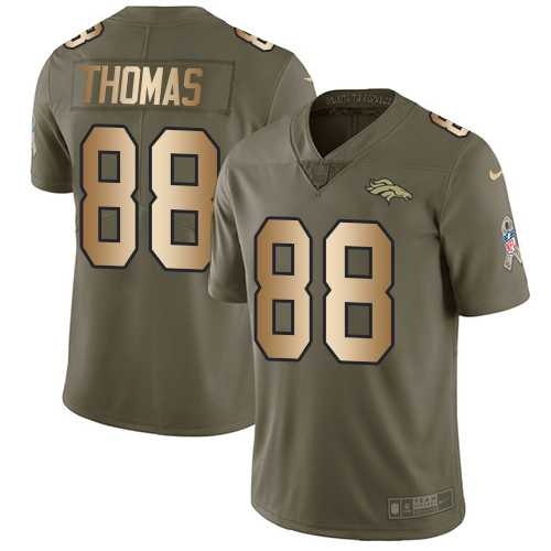 Nike Denver Broncos #88 Demaryius Thomas Olive Gold Men's Stitched NFL Limited 2017 Salute To Service Jersey