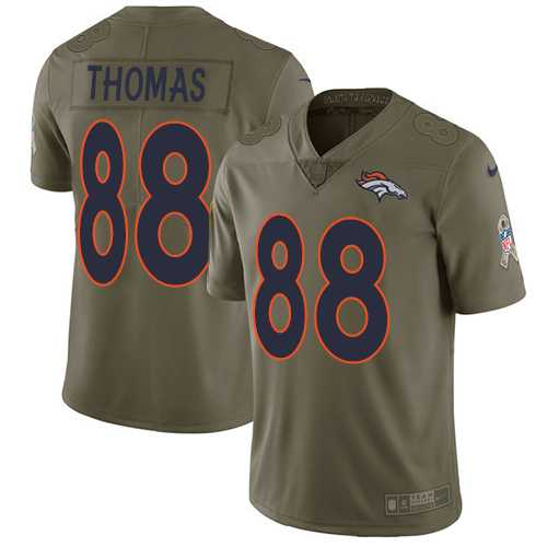 Nike Denver Broncos #88 Demaryius Thomas Olive Men's Stitched NFL Limited 2017 Salute to Service Jersey