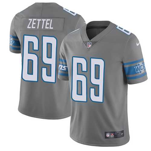 Nike Detroit Lions #69 Anthony Zettel Gray Men's Stitched NFL Limited Rush Jersey