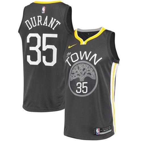 Nike Golden State Warriors #35 Kevin Durant Black Statement Edition NBA Swingman Jersey