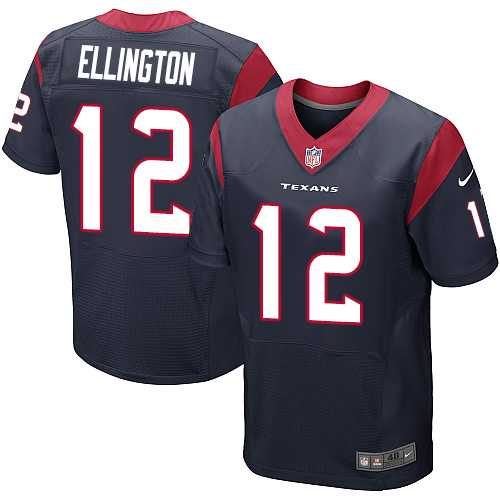Nike Houston Texans #12 Bruce Ellington Navy Blue Team Color Men's Stitched NFL Elite Jersey