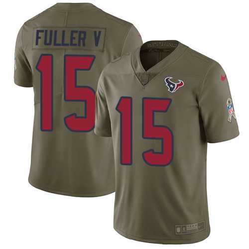 Nike Houston Texans #15 Will Fuller V Olive Men's Stitched NFL Limited 2017 Salute to Service Jersey
