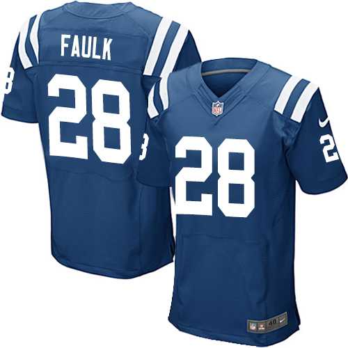 Nike Indianapolis Colts #28 Marshall Faulk Royal Blue Team Color Men's Stitched NFL Elite Jersey