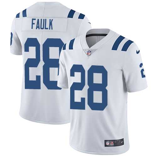 Nike Indianapolis Colts #28 Marshall Faulk White Men's Stitched NFL Vapor Untouchable Limited Jersey