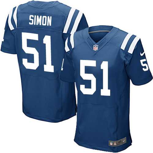 Nike Indianapolis Colts #51 John Simon Royal Blue Team Color Men's Stitched NFL Elite Jersey