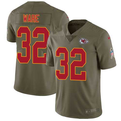 Nike Kansas City Chiefs #32 Spencer Ware Olive Men's Stitched NFL Limited 2017 Salute to Service Jersey