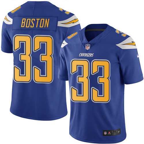 Nike Los Angeles Chargers #33 Tre Boston Electric Blue Men's Stitched NFL Limited Rush Jersey