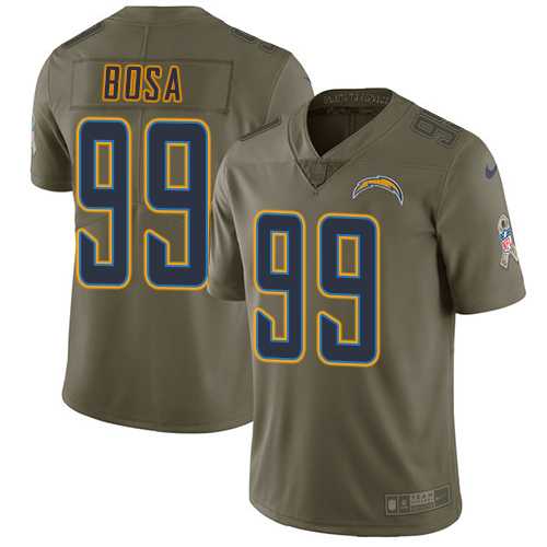 Nike Los Angeles Chargers #99 Joey Bosa Olive Men's Stitched NFL Limited 2017 Salute to Service Jersey