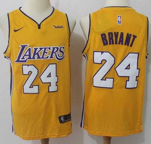 Nike Los Angeles Lakers #24 Kobe Bryant Gold NBA Swingman Jersey