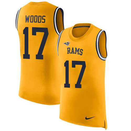 Nike Los Angeles Rams #17 Robert Woods Gold Men's Stitched NFL Limited Rush Tank Top Jersey