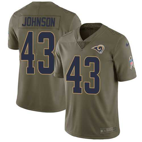 Nike Los Angeles Rams #43 John Johnson Olive Men's Stitched NFL Limited 2017 Salute To Service Jersey