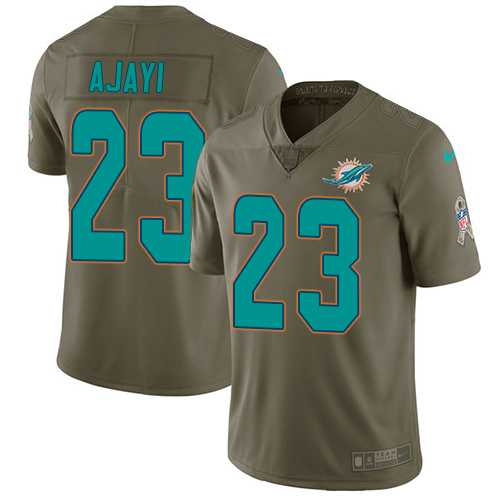 Nike Miami Dolphins #23 Jay Ajayi Olive Men's Stitched NFL Limited 2017 Salute to Service Jersey