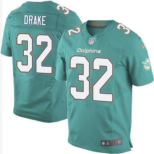 Nike Miami Dolphins #32 Kenyan Drake Aqua Green Team Color Men's Stitched NFL New Elite Jersey