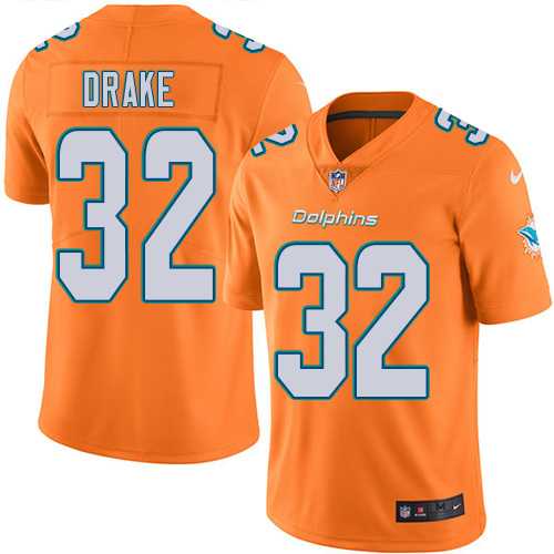 Nike Miami Dolphins #32 Kenyan Drake Orange Men's Stitched NFL Limited Rush Jersey