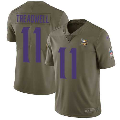 Nike Minnesota Vikings #11 Laquon Treadwell Olive Men's Stitched NFL Limited 2017 Salute to Service Jersey