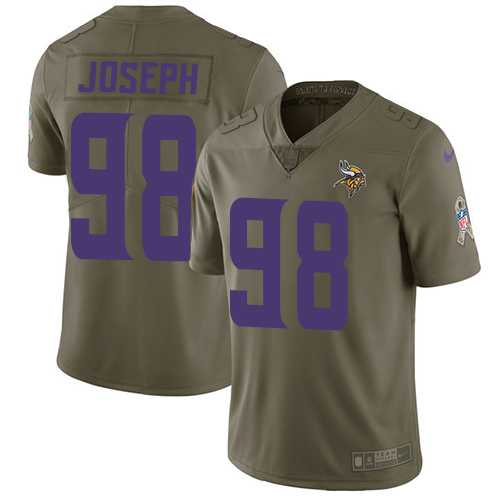 Nike Minnesota Vikings #98 Linval Joseph Olive Men's Stitched NFL Limited 2017 Salute to Service Jersey