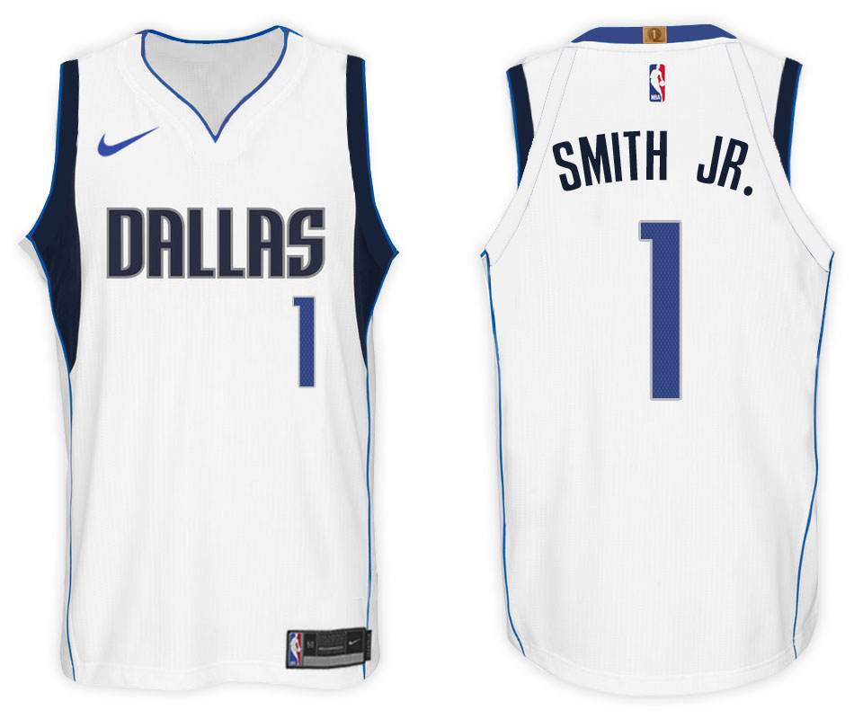 Nike NBA Dallas Mavericks #1 Smith Jr. Jersey 2017-18 New Season White Jersey
