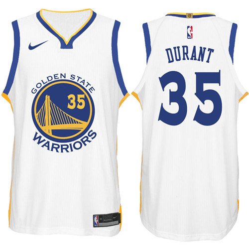 Nike NBA Golden State Warriors #35 Kevin Durant Jersey 2017-18 New Season White Jersey