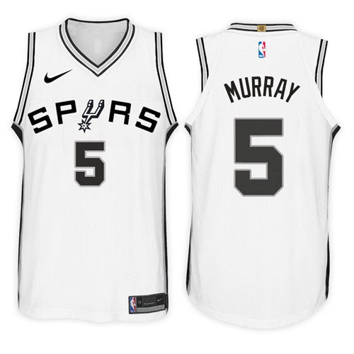 Nike NBA San Antonio Spurs #5 Dejounte Murray Jersey 2017 18 New Season White Jersey