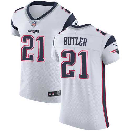 Nike New England Patriots #21 Malcolm Butler White Men's Stitched NFL Vapor Untouchable Elite Jersey