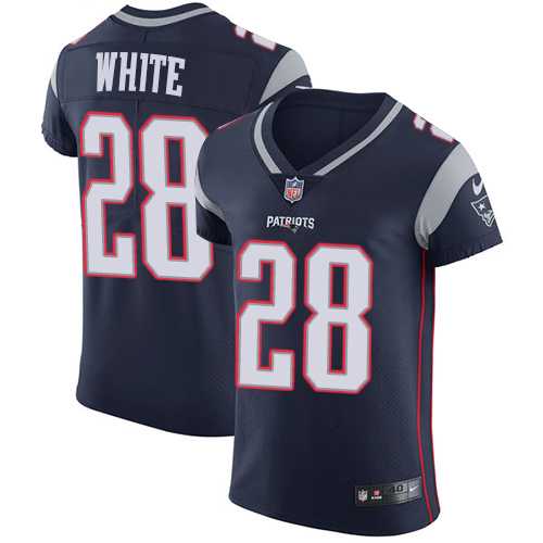 Nike New England Patriots #28 James White Navy Blue Team Color Men's Stitched NFL Vapor Untouchable Elite Jersey