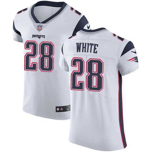 Nike New England Patriots #28 James White White Men's Stitched NFL Vapor Untouchable Elite Jersey