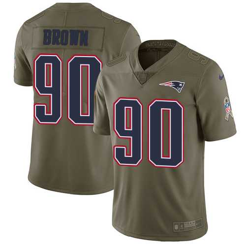 Nike New England Patriots #90 Malcom Brown Olive Men's Stitched NFL Limited 2017 Salute To Service Jersey