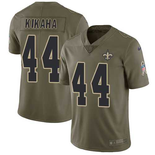 Nike New Orleans Saints #44 Hau'oli Kikaha Olive Men's Stitched NFL Limited 2017 Salute To Service Jersey
