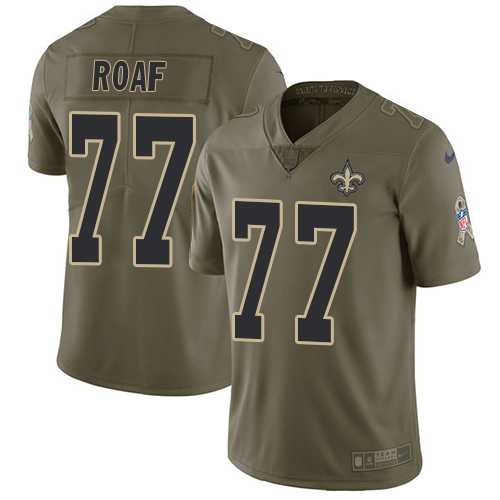 Nike New Orleans Saints #77 Willie Roaf Olive Men's Stitched NFL Limited 2017 Salute To Service Jersey