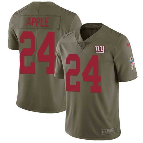 Nike New York Giants #24 Eli Apple Olive Men's Stitched NFL Limited 2017 Salute to Service Jersey