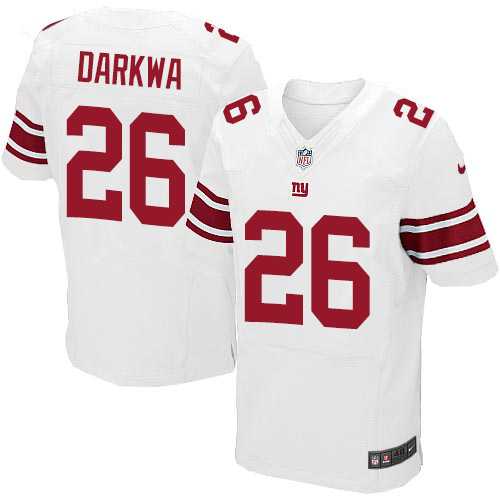 Nike New York Giants #26 Orleans Darkwa White Men's Stitched NFL Elite Jersey