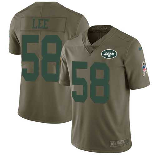 Nike New York Jets #58 Darron Lee Olive Men's Stitched NFL Limited 2017 Salute to Service Jersey