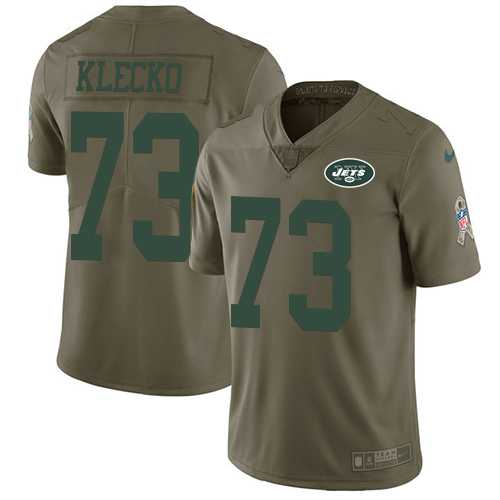 Nike New York Jets #73 Joe Klecko Olive Men's Stitched NFL Limited 2017 Salute to Service Jersey