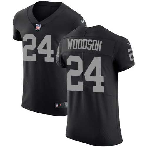 Nike Oakland Raiders #24 Charles Woodson Black Team Color Men's Stitched NFL Vapor Untouchable Elite Jersey