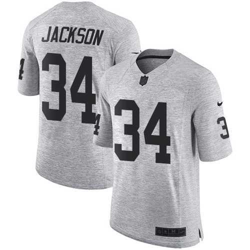 Nike Oakland Raiders #34 Bo Jackson Gray Men's Stitched NFL Limited Gridiron Gray II Jersey