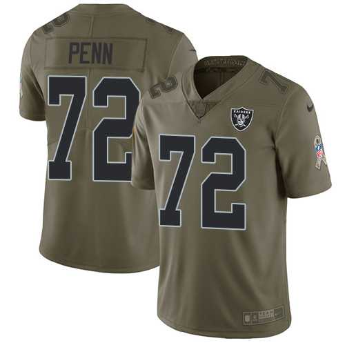 Nike Oakland Raiders #72 Donald Penn Olive Men's Stitched NFL Limited 2017 Salute To Service Jersey