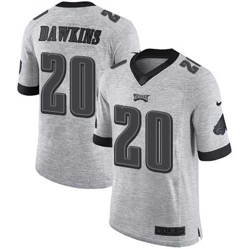 Nike Philadelphia Eagles #20 Brian Dawkins Gray Men's Stitched NFL Limited Gridiron Gray II Jersey