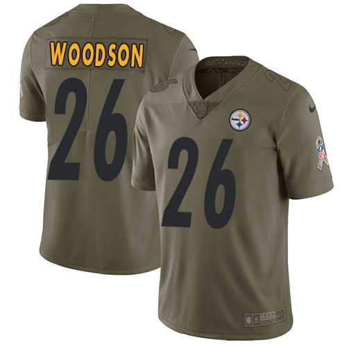 Nike Pittsburgh Steelers #26 Rod Woodson Olive Men's Stitched NFL Limited 2017 Salute to Service Jersey