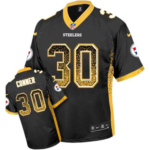 Nike Pittsburgh Steelers #30 James Conner Black Team Color Men's Stitched NFL Elite Drift Fashion Jersey