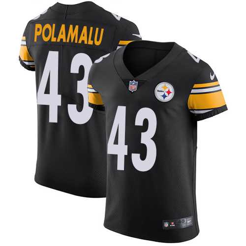 Nike Pittsburgh Steelers #43 Troy Polamalu Black Team Color Men's Stitched NFL Vapor Untouchable Elite Jersey