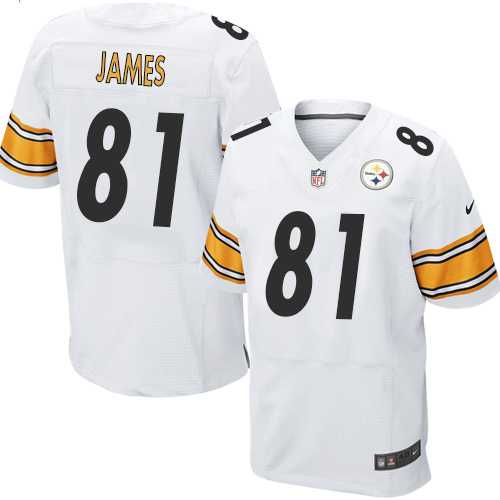 Nike Pittsburgh Steelers #81 Jesse James White Men's Stitched NFL Elite Jersey