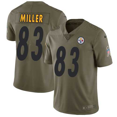 Nike Pittsburgh Steelers #83 Heath Miller Olive Men's Stitched NFL Limited 2017 Salute to Service Jersey