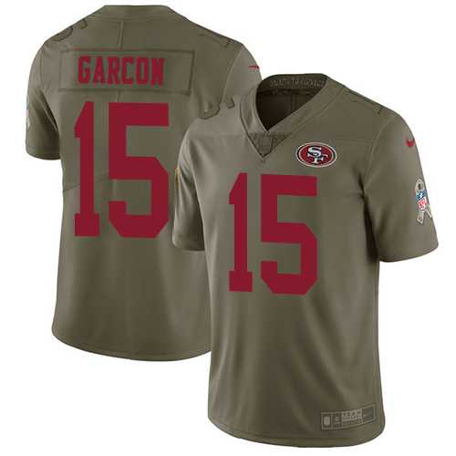 Nike San Francisco 49ers #15 Pierre Garcon Olive Men's Stitched NFL Limited 2017 Salute To Service Jersey
