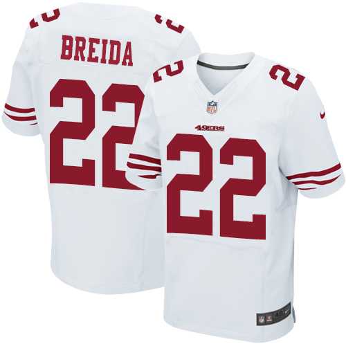 Nike San Francisco 49ers #22 Matt Breida White Men's Stitched NFL Elite Jersey